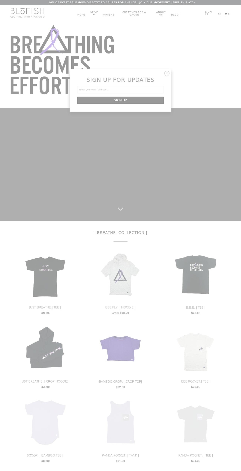 blofish.com shopify website screenshot