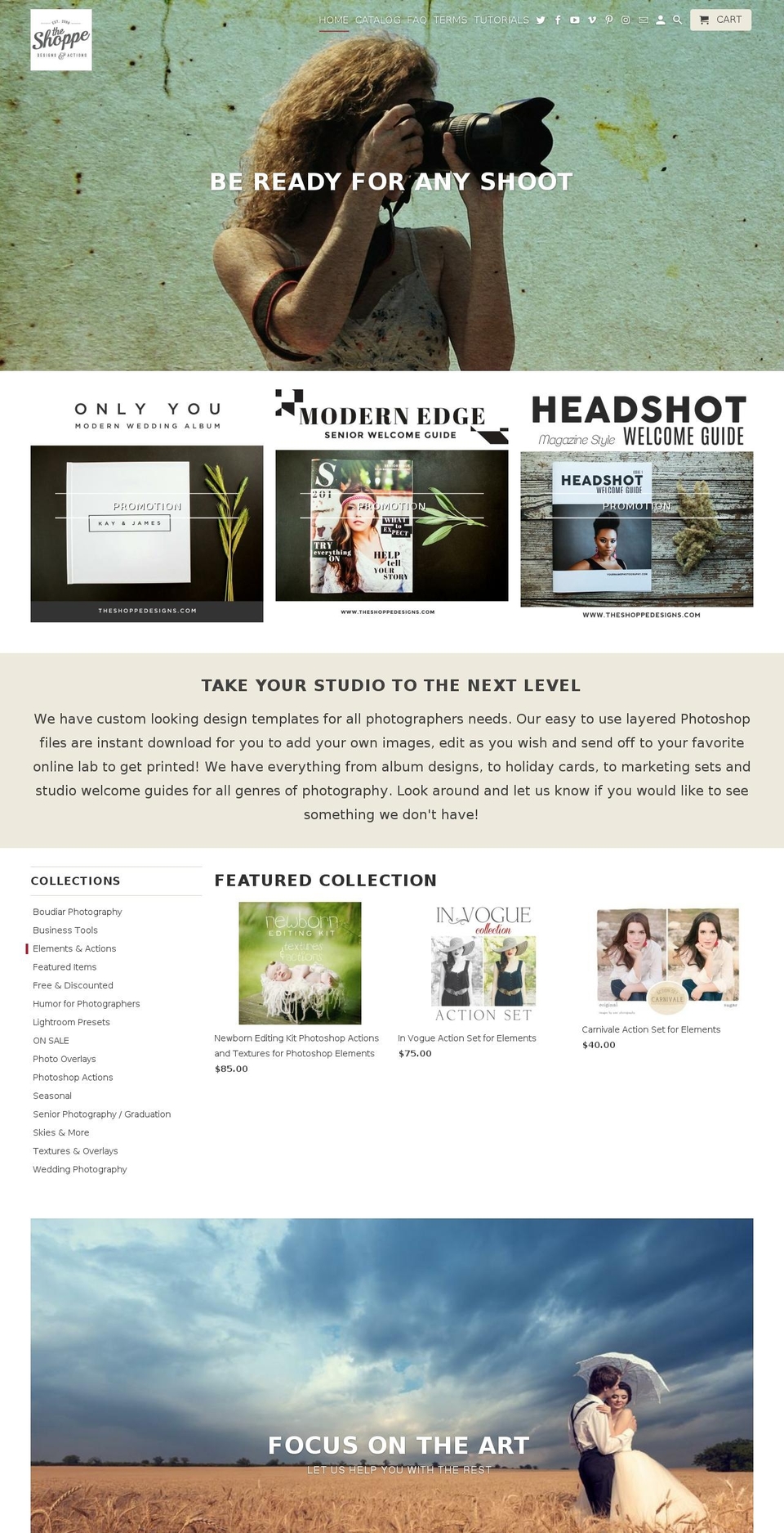 blogdesignforphotographers.com — Shopify storefront screenshot