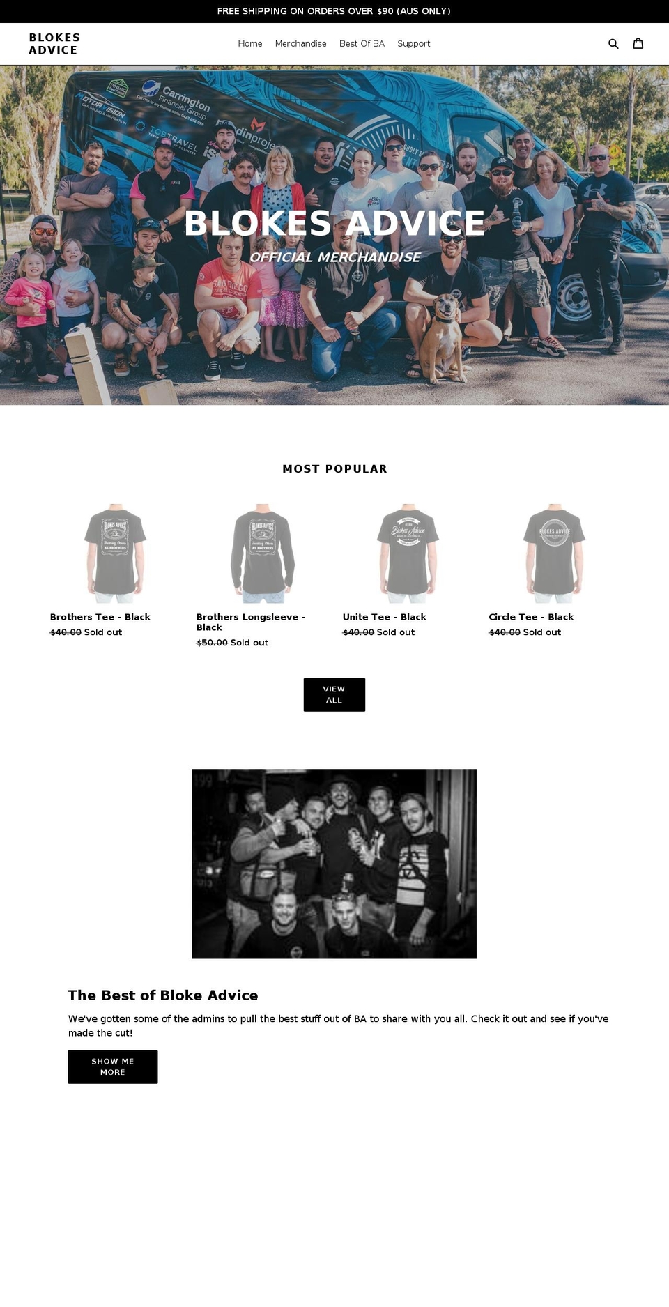 blokesadvice.com — Shopify storefront screenshot