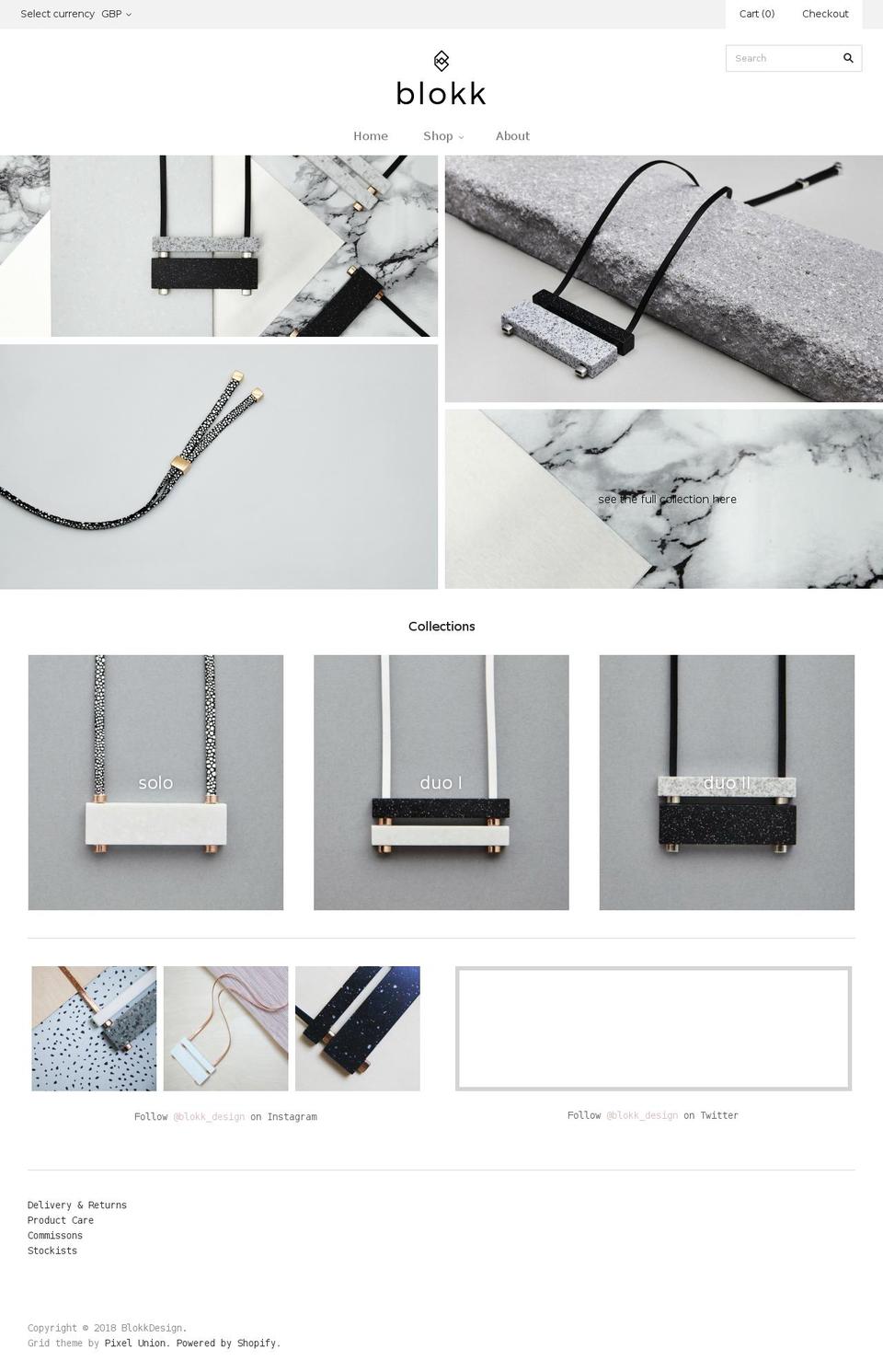 blokkdesign.com — Shopify storefront screenshot