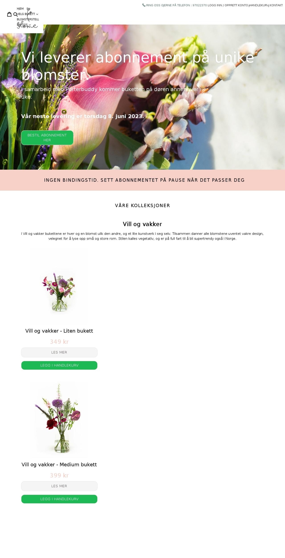 blome.no shopify website screenshot