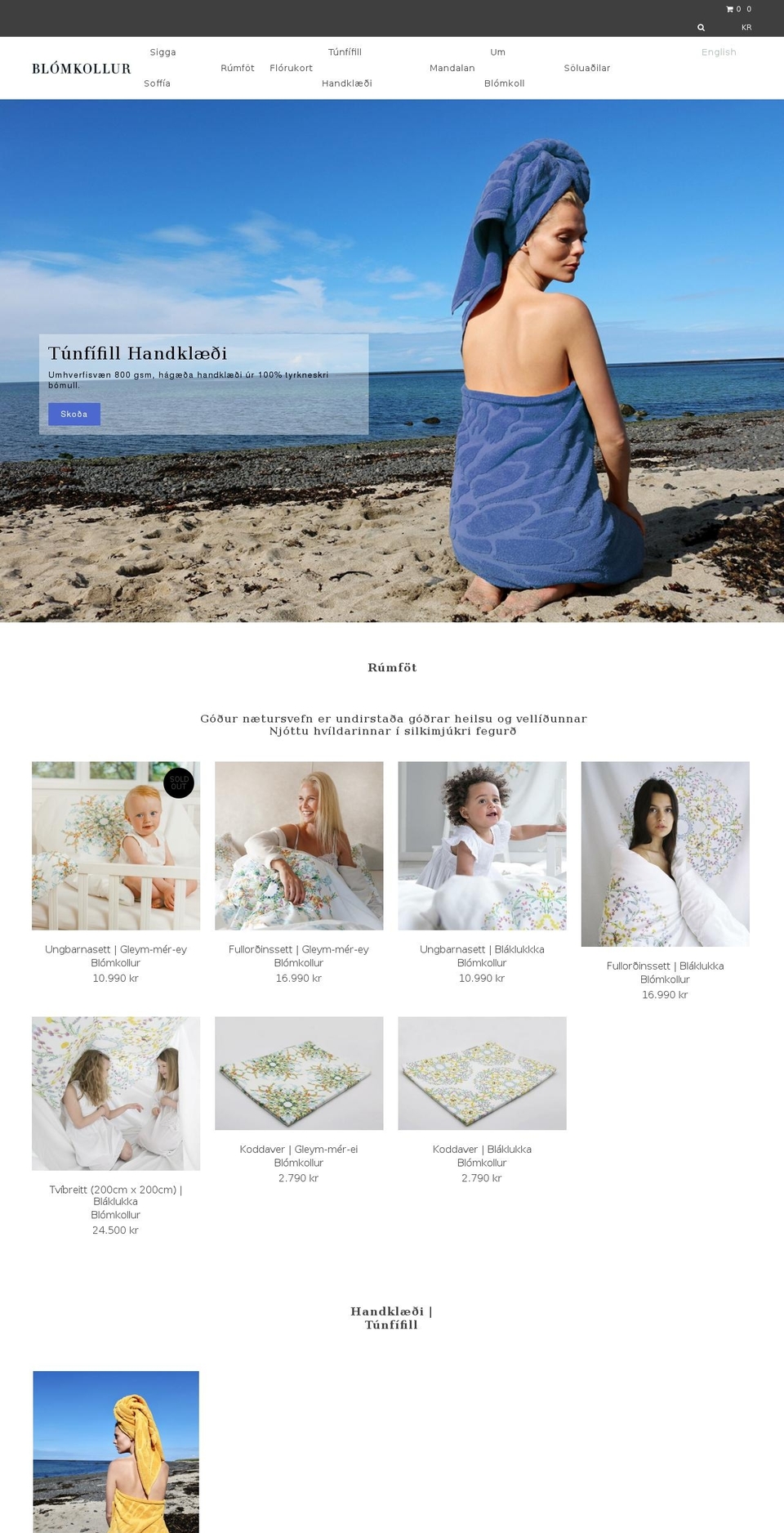 blomkollur.com — Shopify storefront screenshot