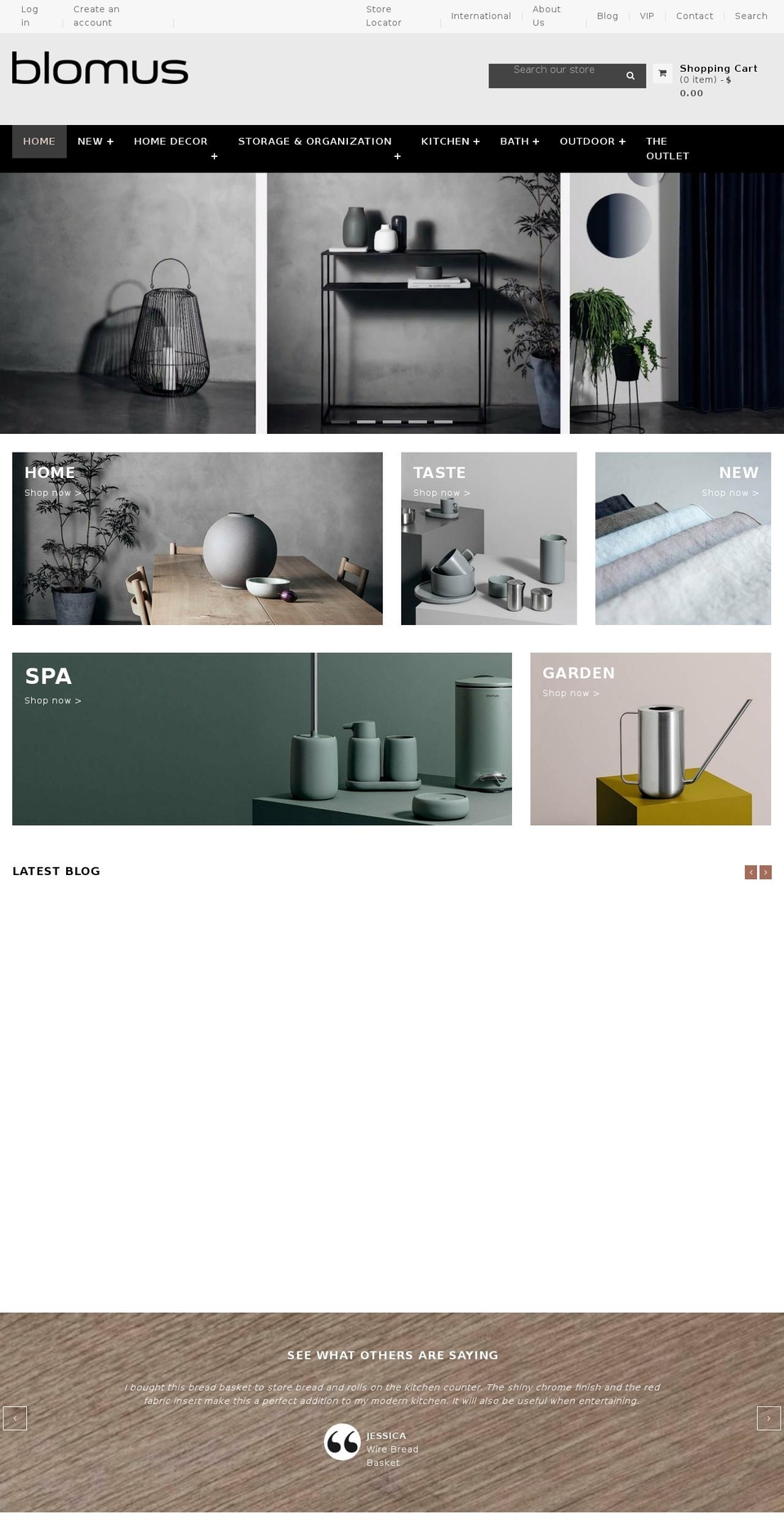 blomus.us shopify website screenshot