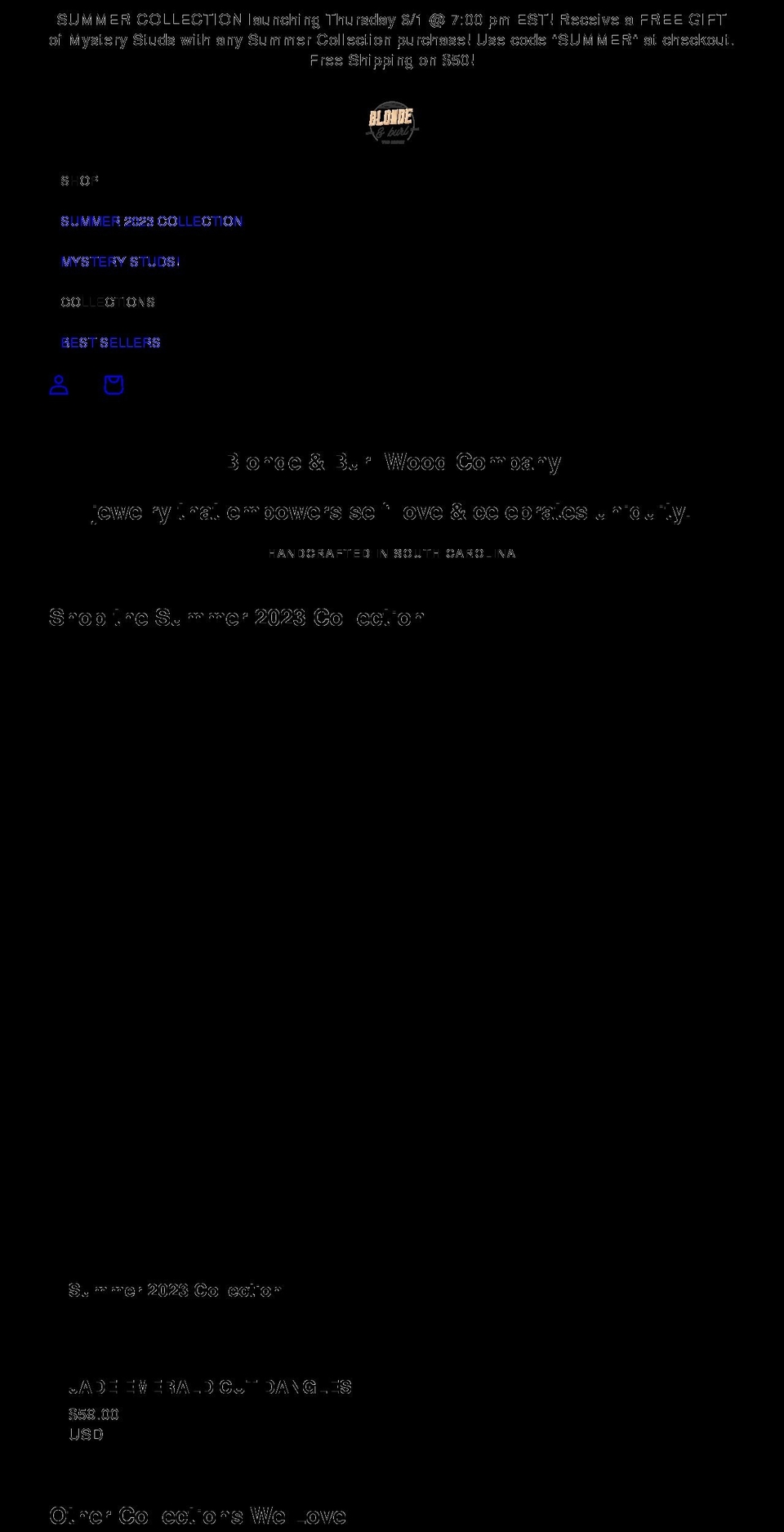 blondeandburlwoodco.com shopify website screenshot