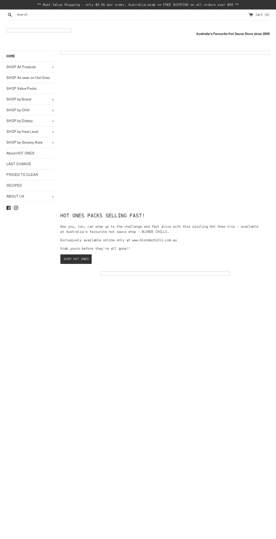 blondechilli.com.au shopify website screenshot