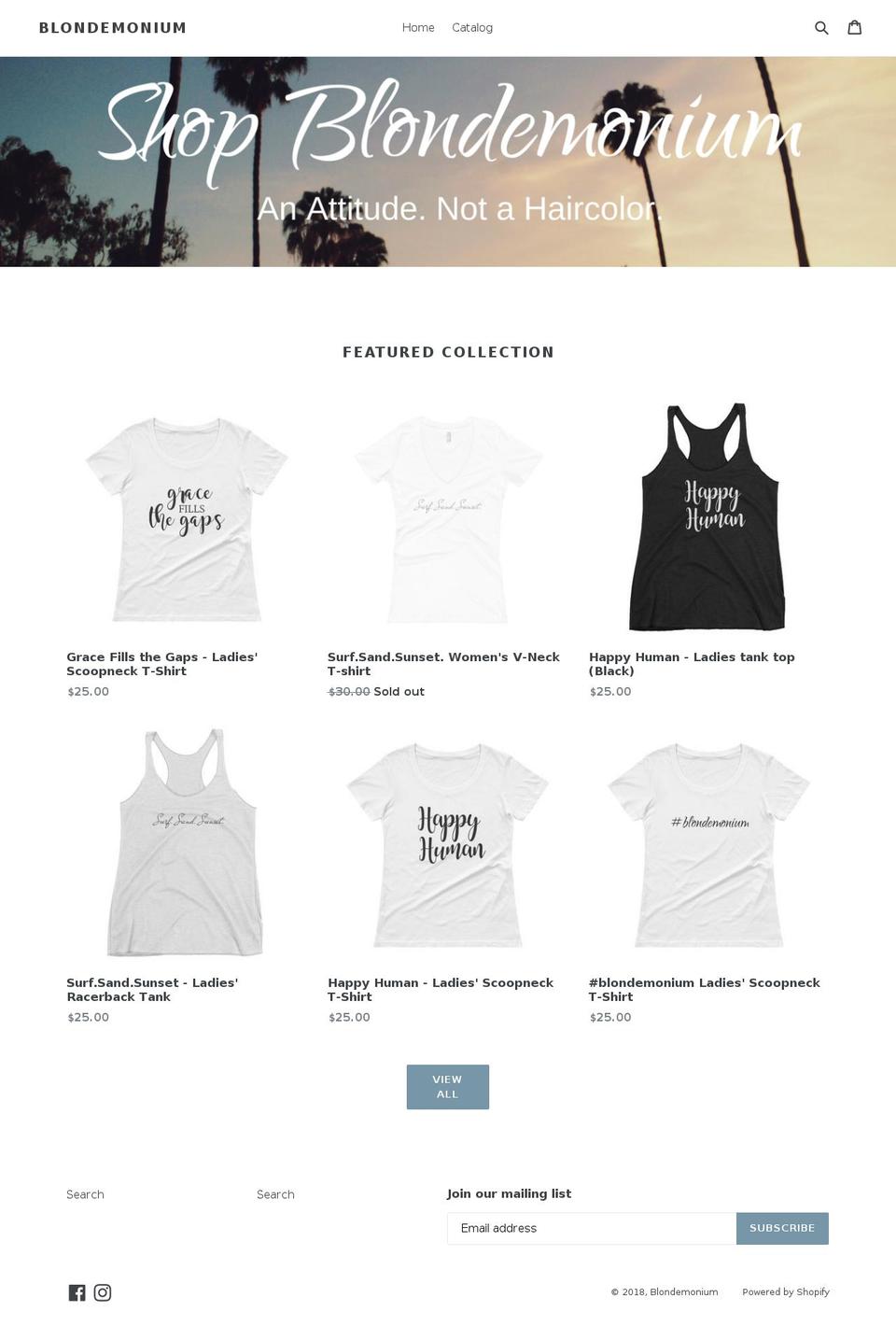 blondemonium.com — Shopify storefront screenshot
