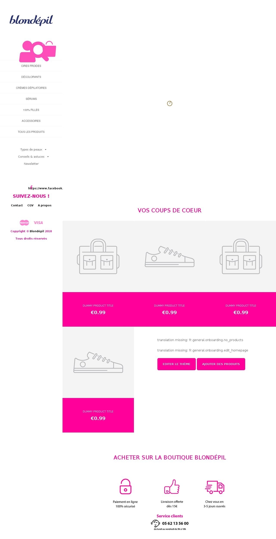 blondepil.fr shopify website screenshot