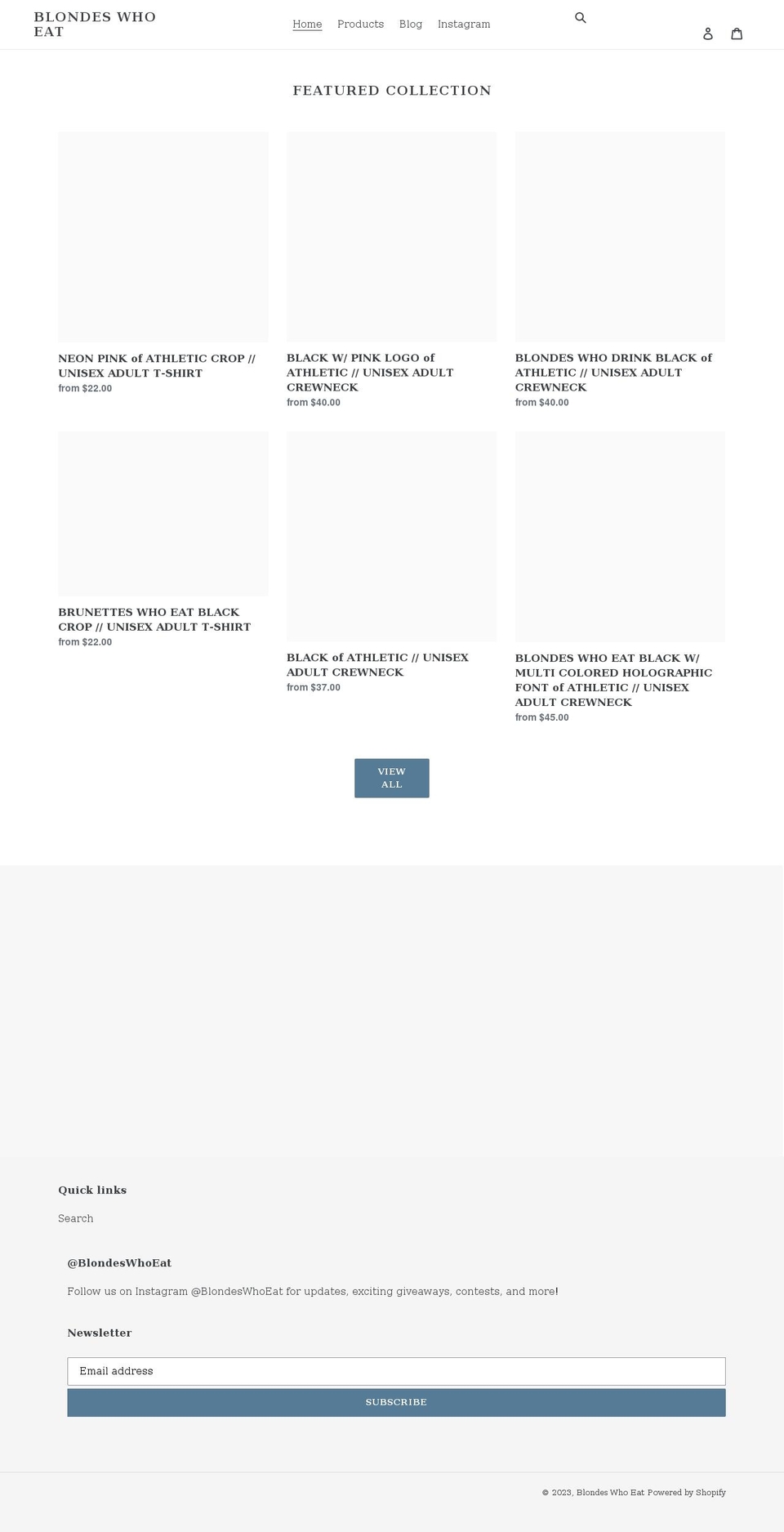 blondeswhoeat.myshopify.com shopify website screenshot