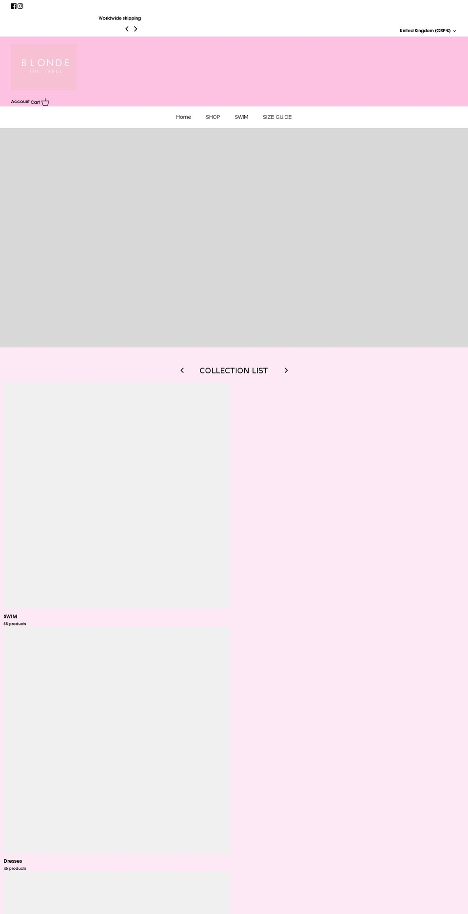 blondethelabel.com shopify website screenshot