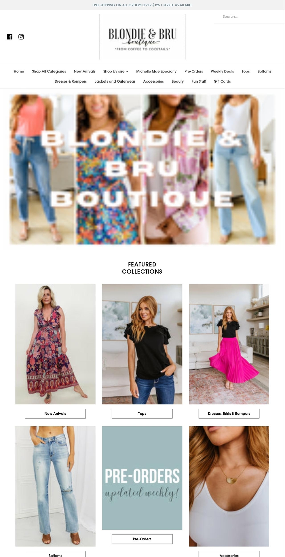 blondieandbru.com shopify website screenshot