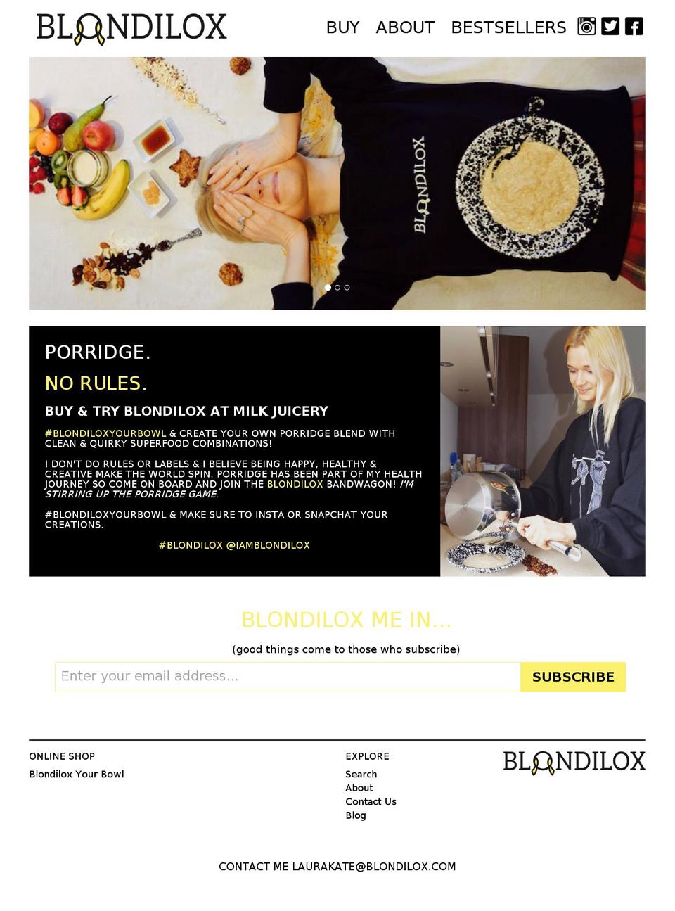 blondilox.com — Shopify storefront screenshot