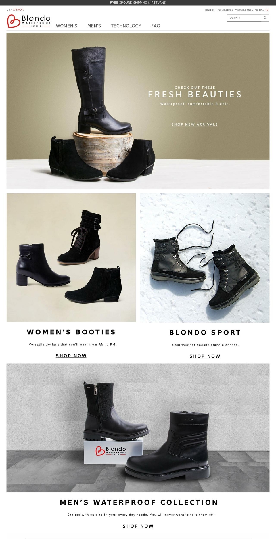 blondo.ca shopify website screenshot