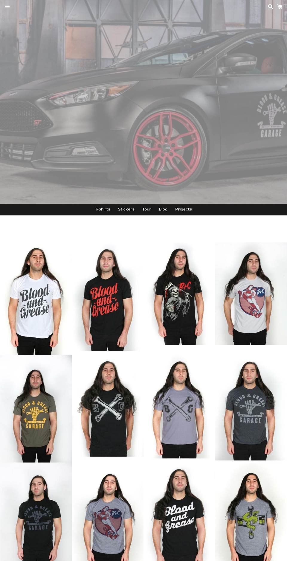 bloodandgrease.com shopify website screenshot