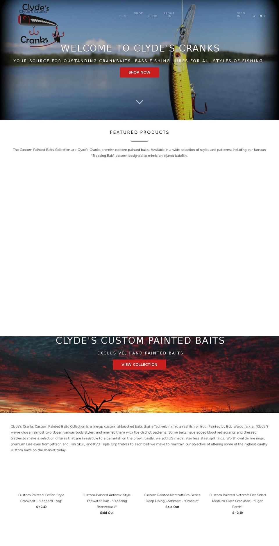 bloodbaitsbyclyde.com — Shopify storefront screenshot