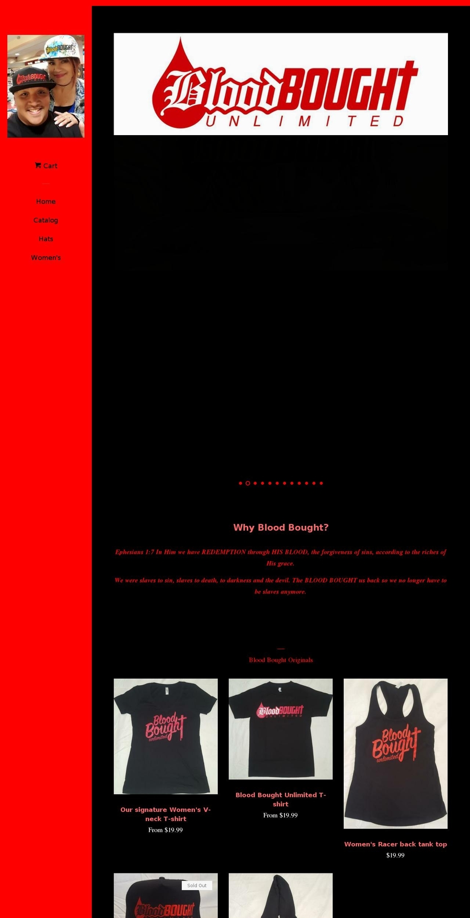 bloodboughtunlimited.com — Shopify storefront screenshot