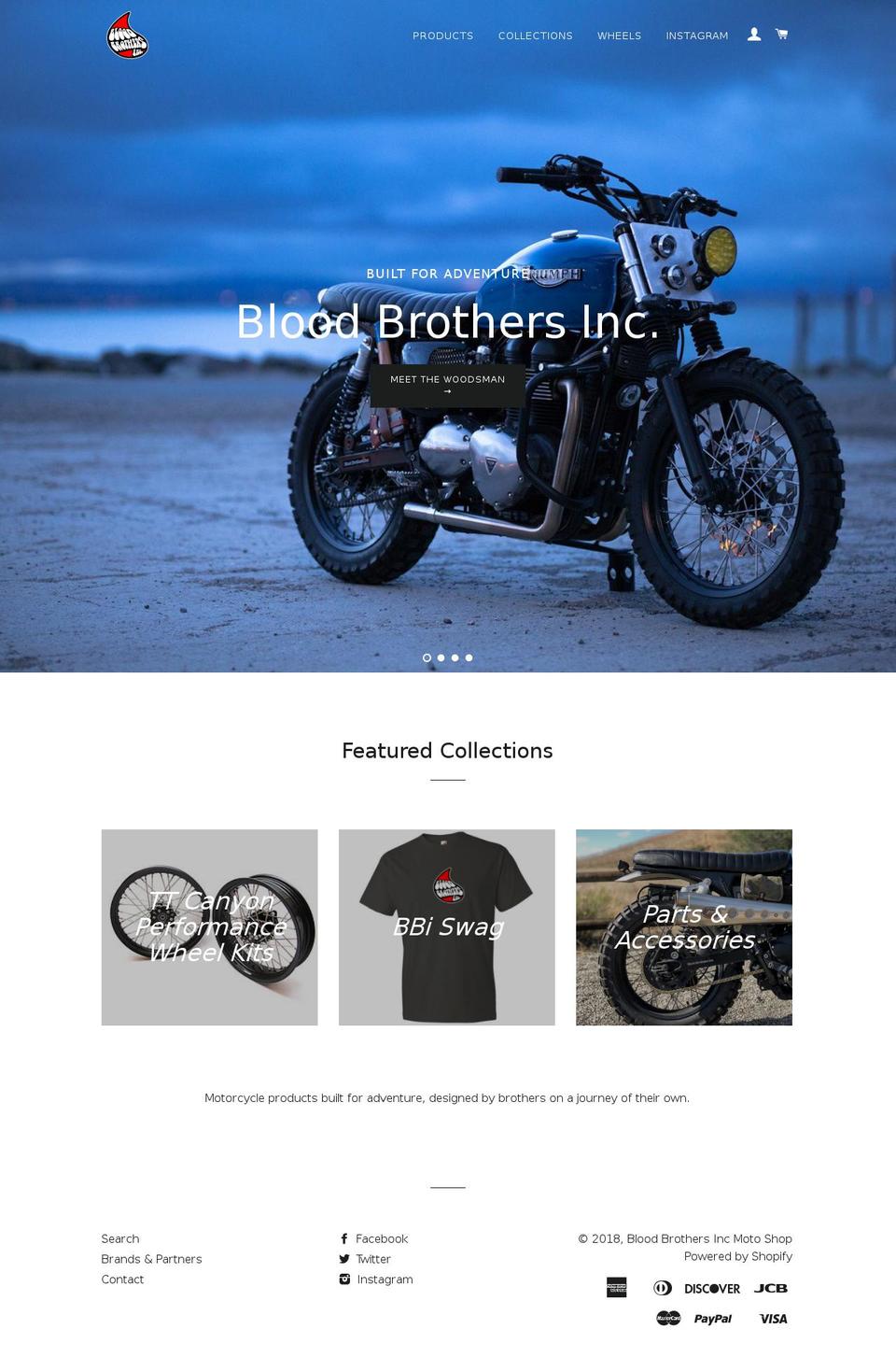 bloodbrothersincmotorcycles.com — Shopify storefront screenshot