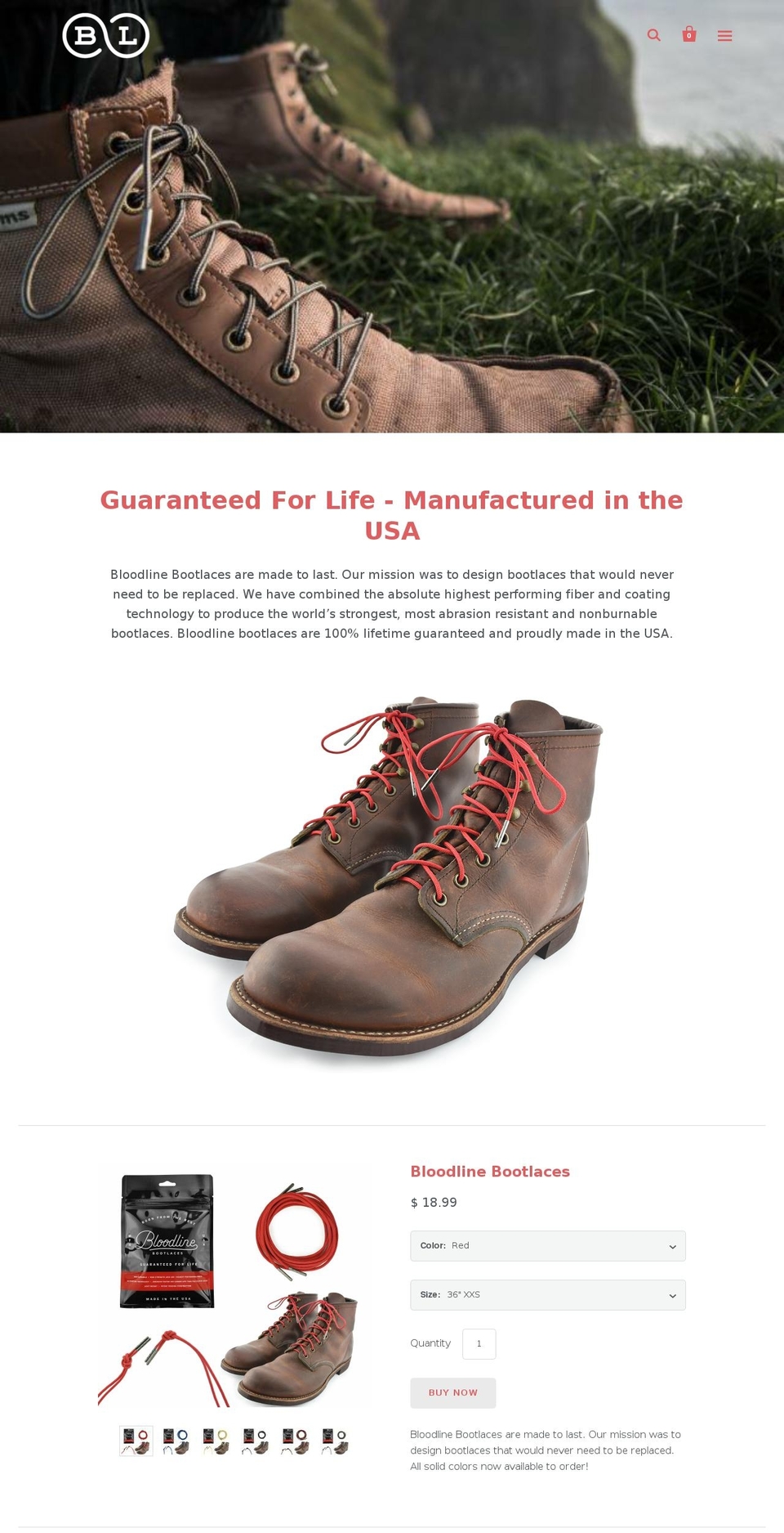 bloodlinebootlaces.com — Shopify storefront screenshot