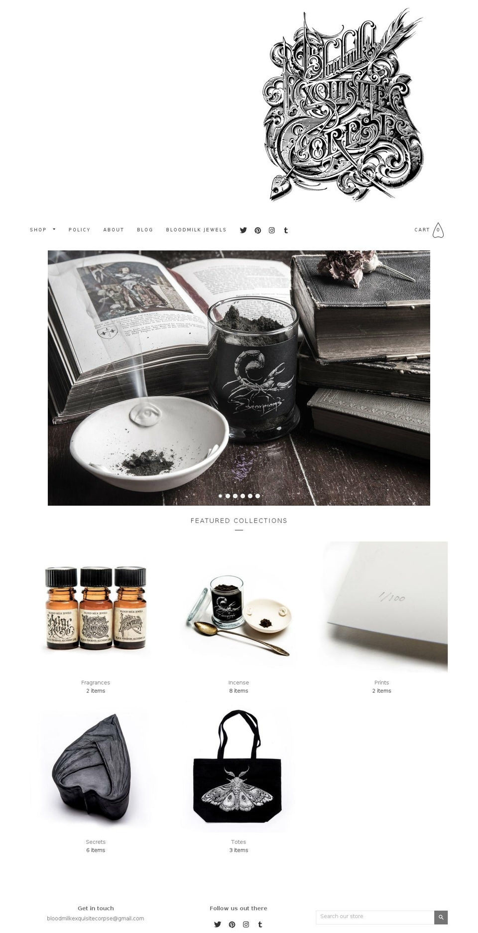 bloodmilkexquisitecorpse Shopify theme site example bloodmilkclothing.com