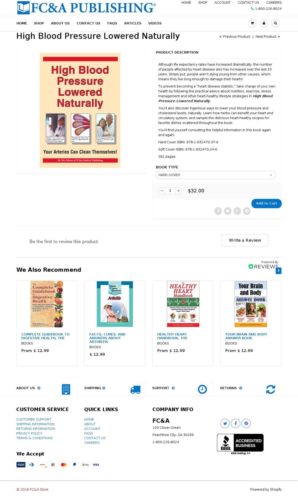 bloodpressurelowered.com — Shopify storefront screenshot