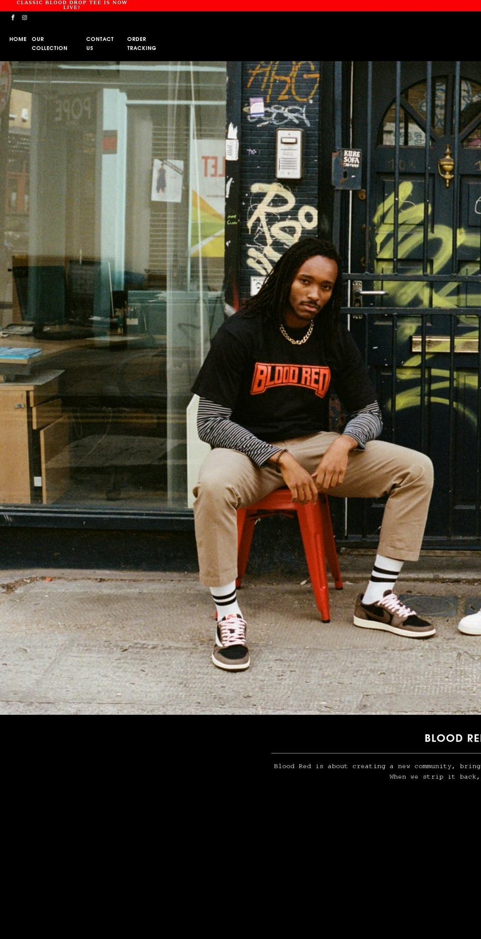 bloodredcollection.myshopify.com shopify website screenshot