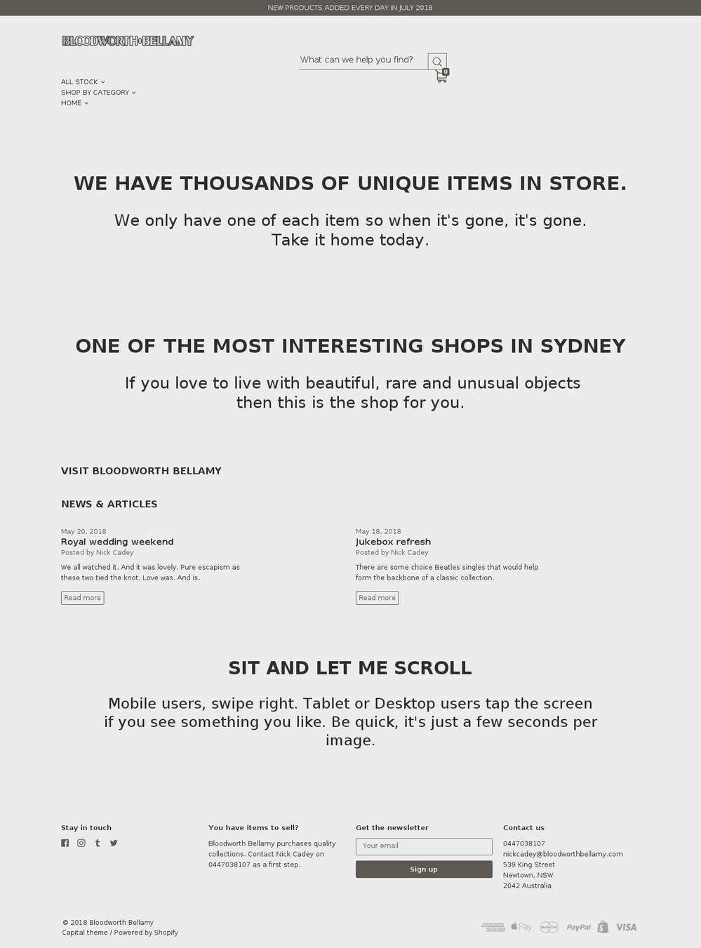 Capital Shopify theme site example bloodworthbellamy.com