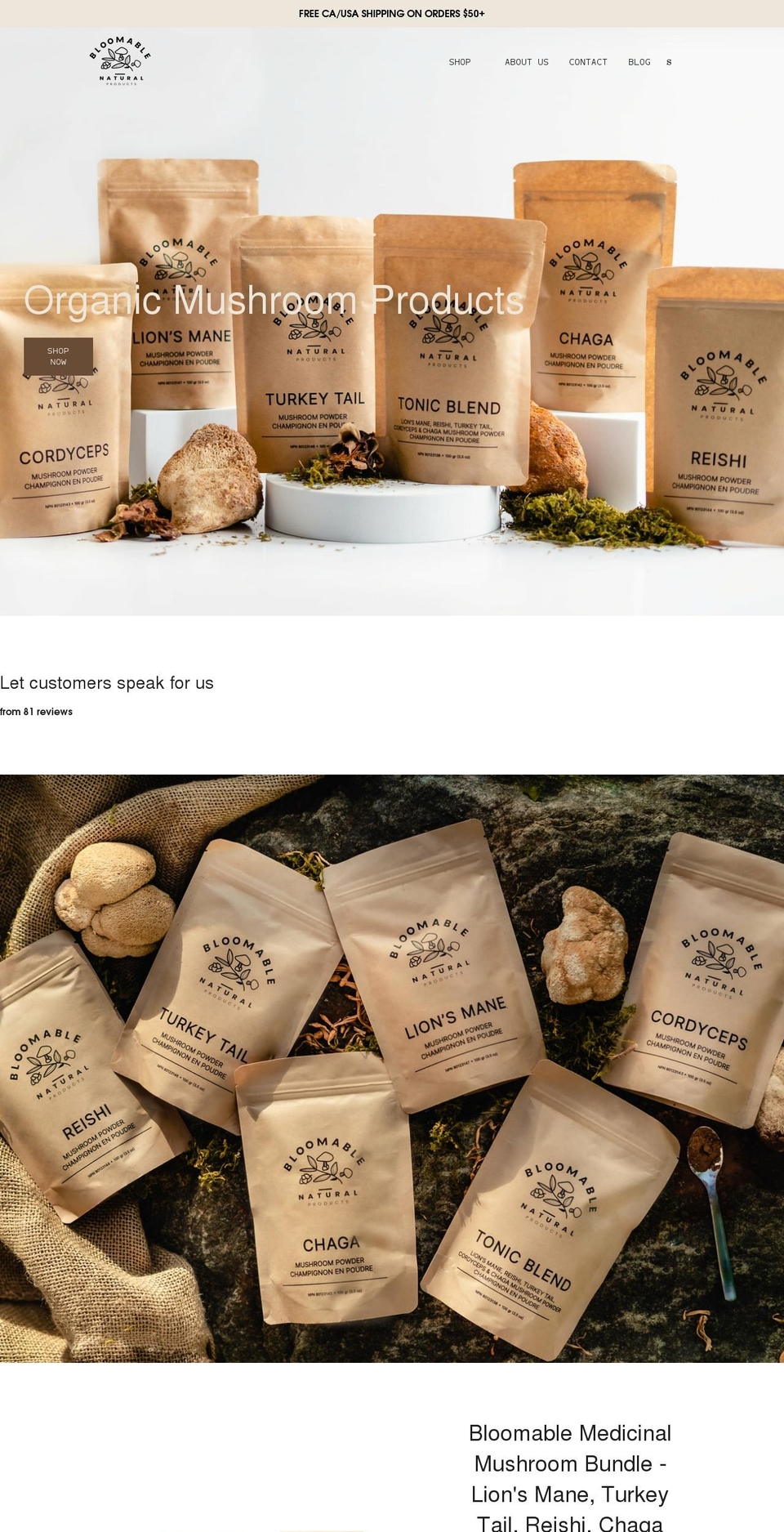 bloomable.ca shopify website screenshot