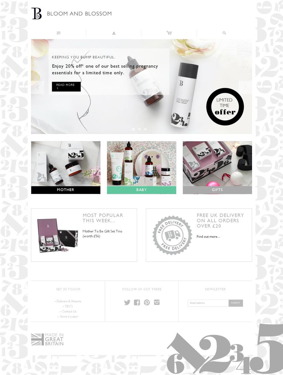 bloomandblossom.com shopify website screenshot