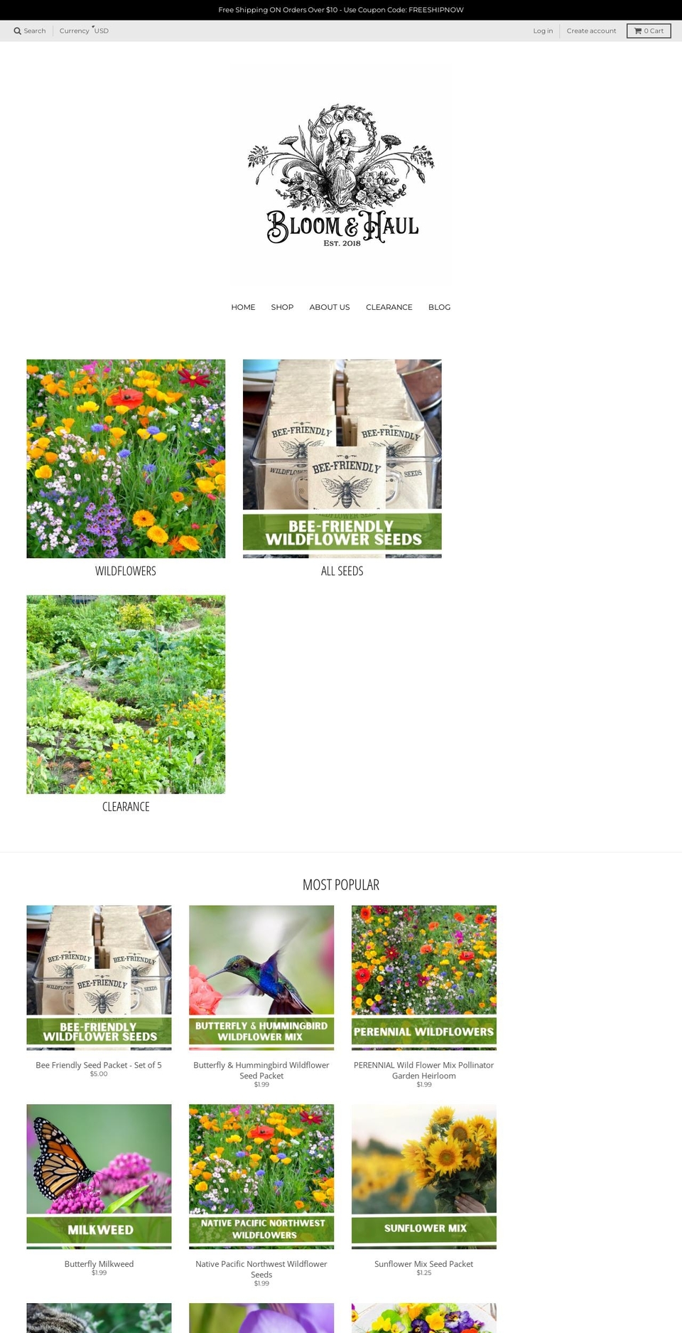 bloomandhaul.com shopify website screenshot