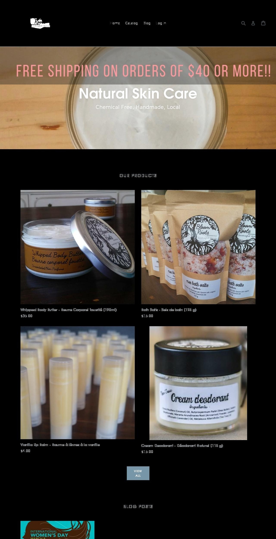 bloomandroots.com — Shopify storefront screenshot