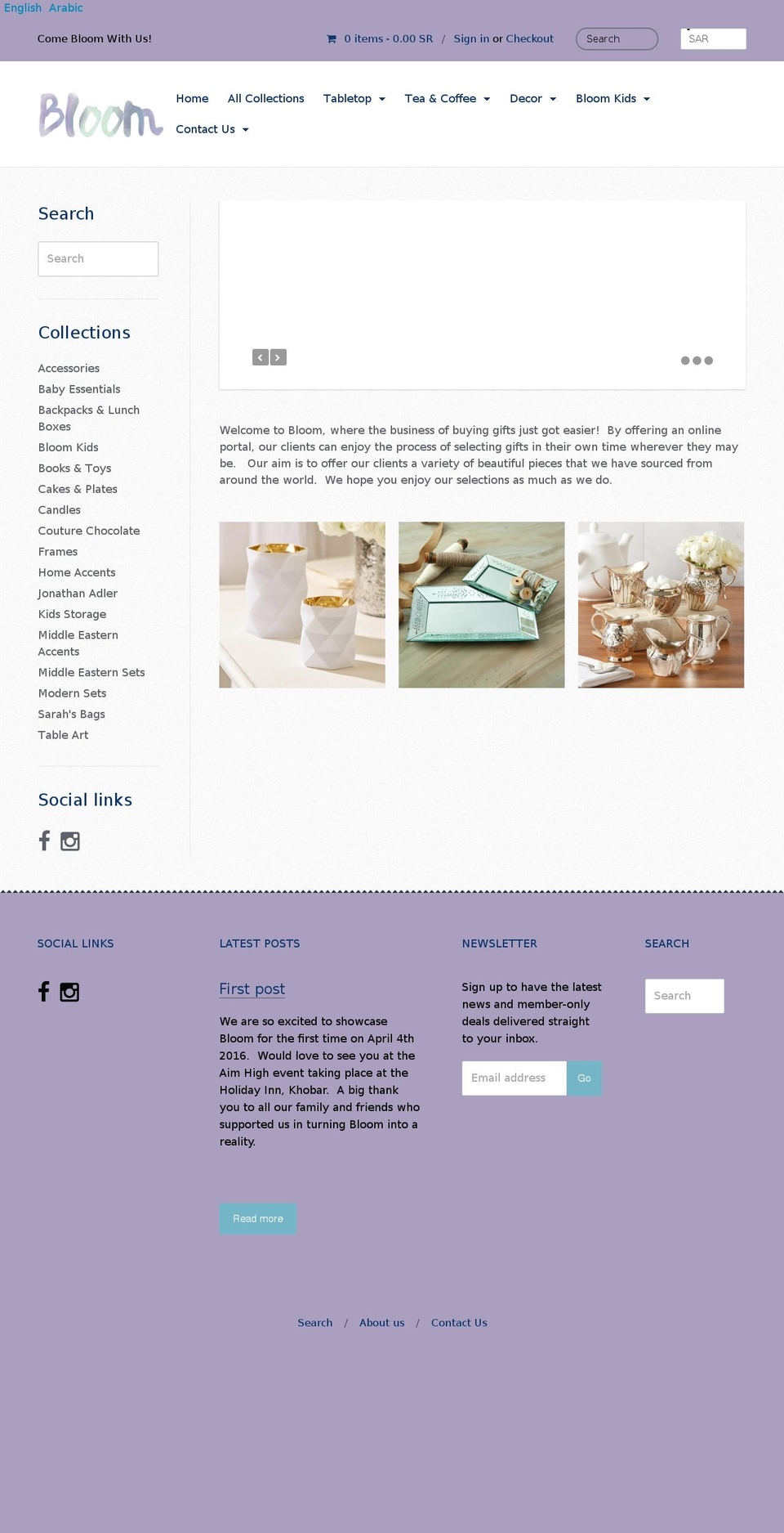 bloomarabia.com shopify website screenshot
