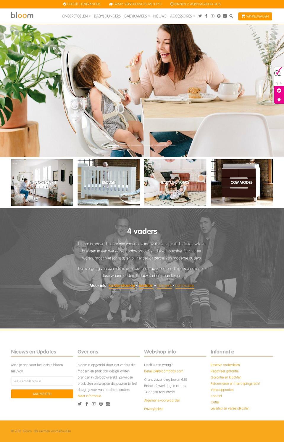 Bloom - Restyling - Shopify theme site example bloombaby.nl