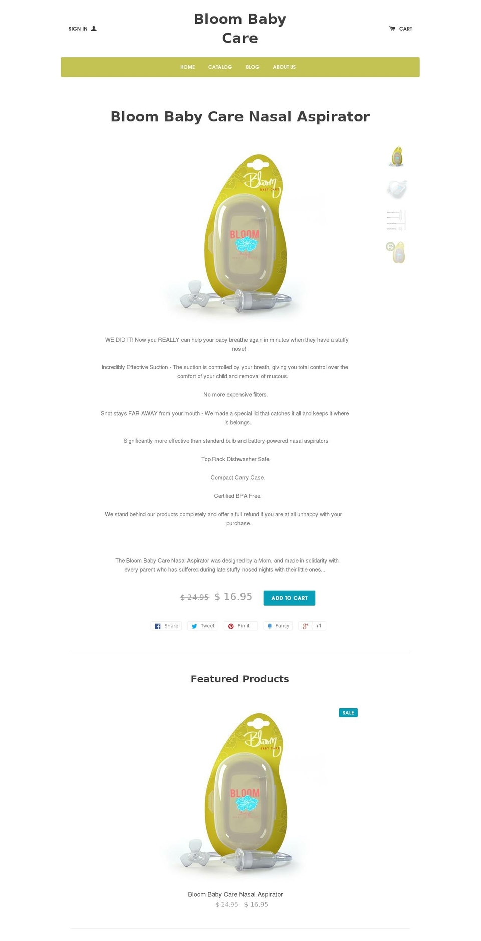 bloombabycare.com — Shopify storefront screenshot