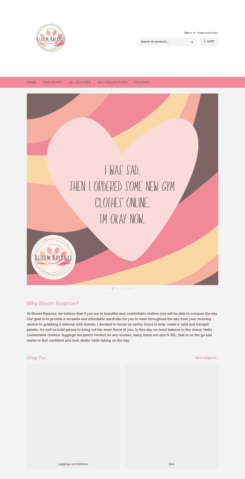 bloombalanceboutique.com shopify website screenshot