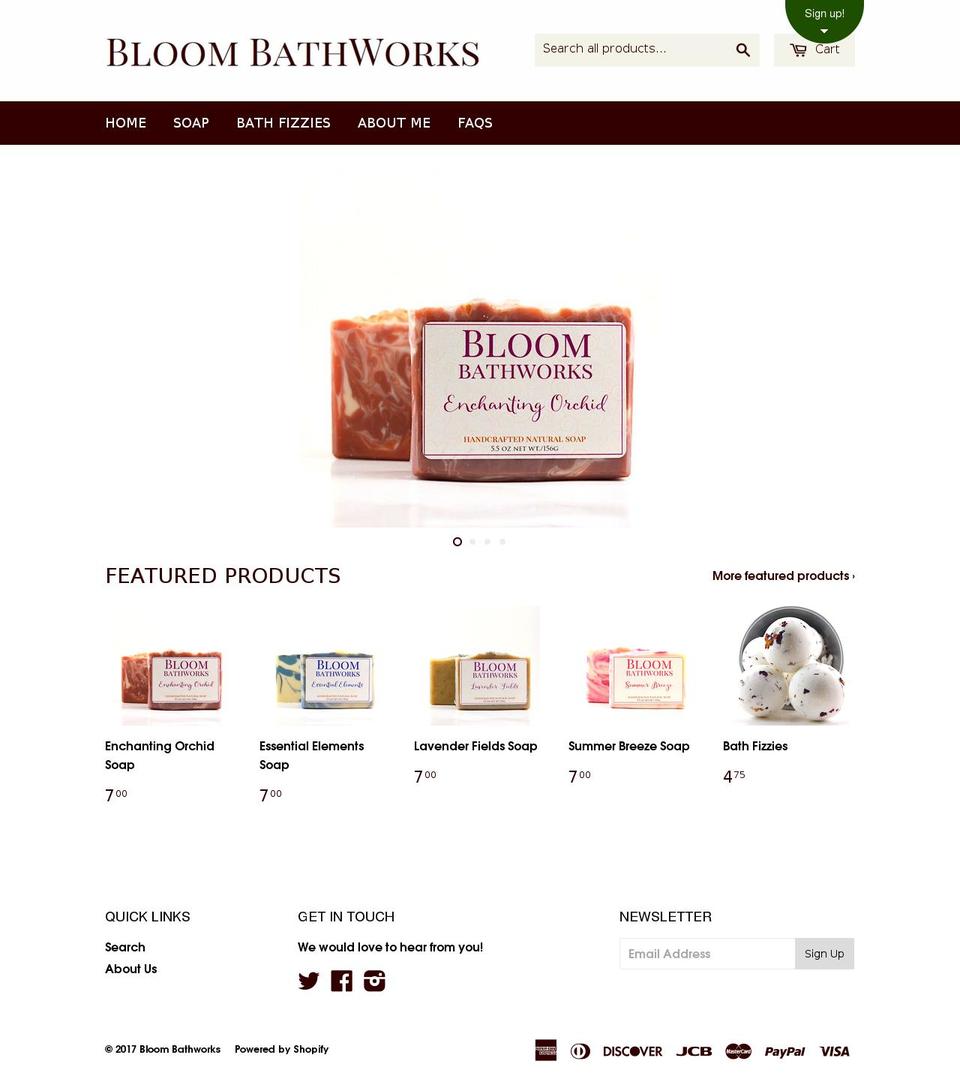 bloombathworks.com shopify website screenshot