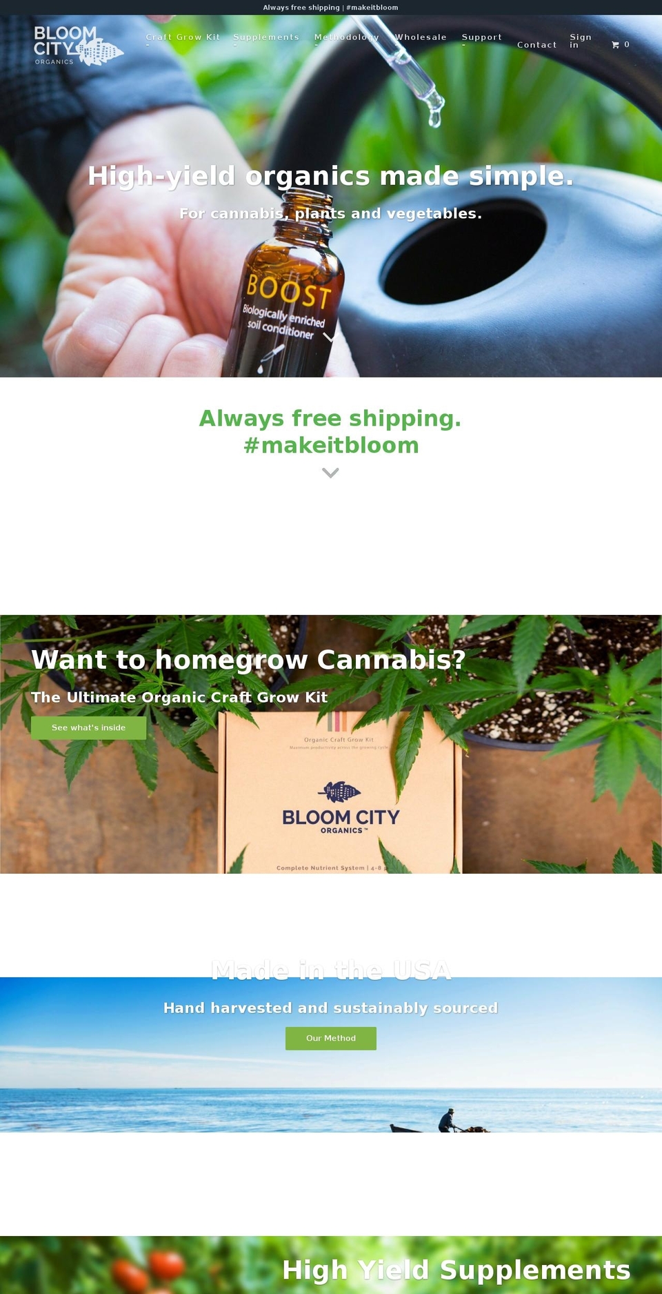 bloomcityorganics.com shopify website screenshot