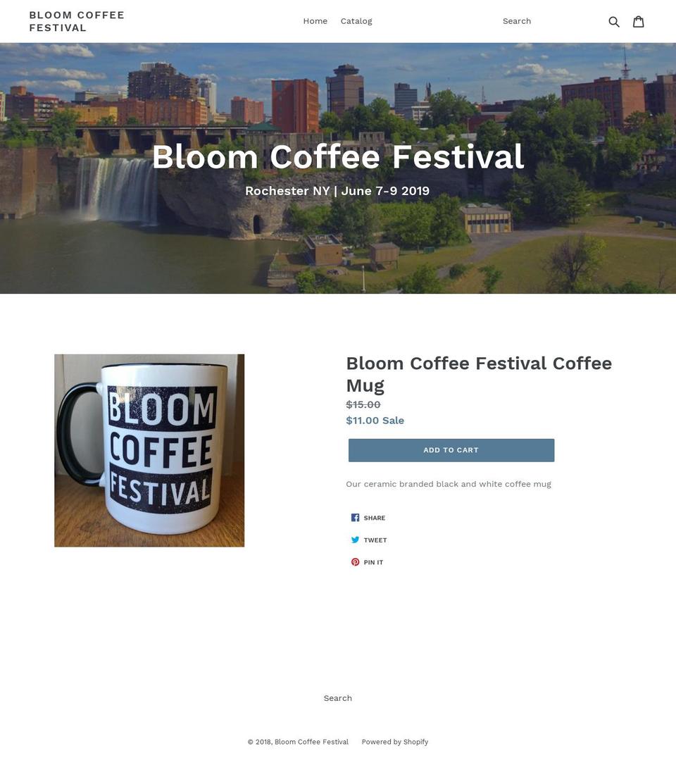 bloomcoffeefestival.com shopify website screenshot