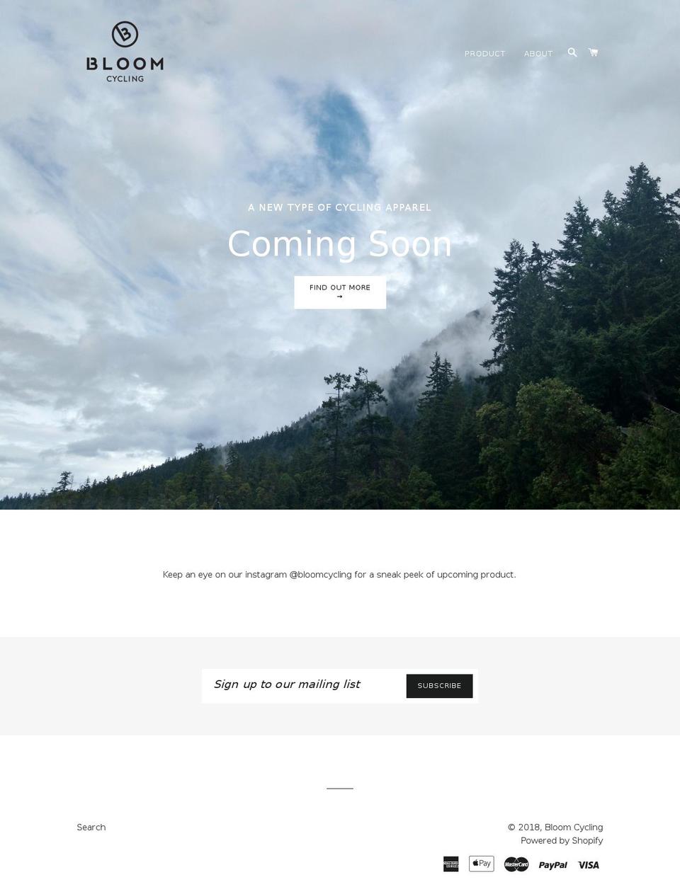 bloomcycling.com shopify website screenshot