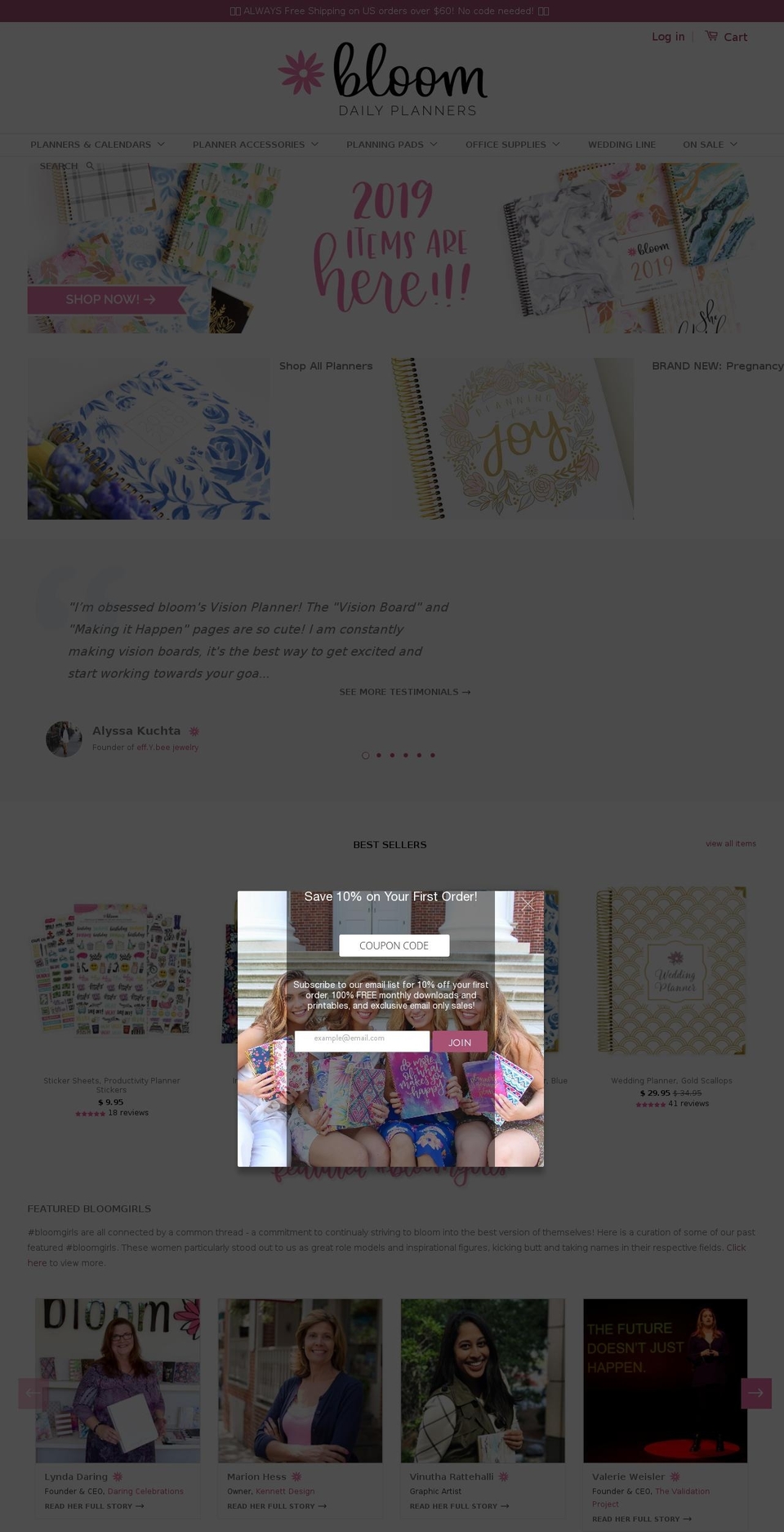 Trinity (Footer Edits) - Live Shopify theme site example bloomdayplanners.com