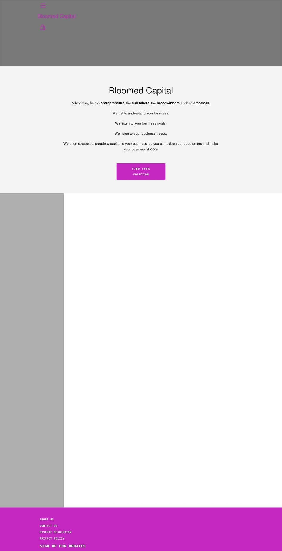 bloomedcapital.com shopify website screenshot