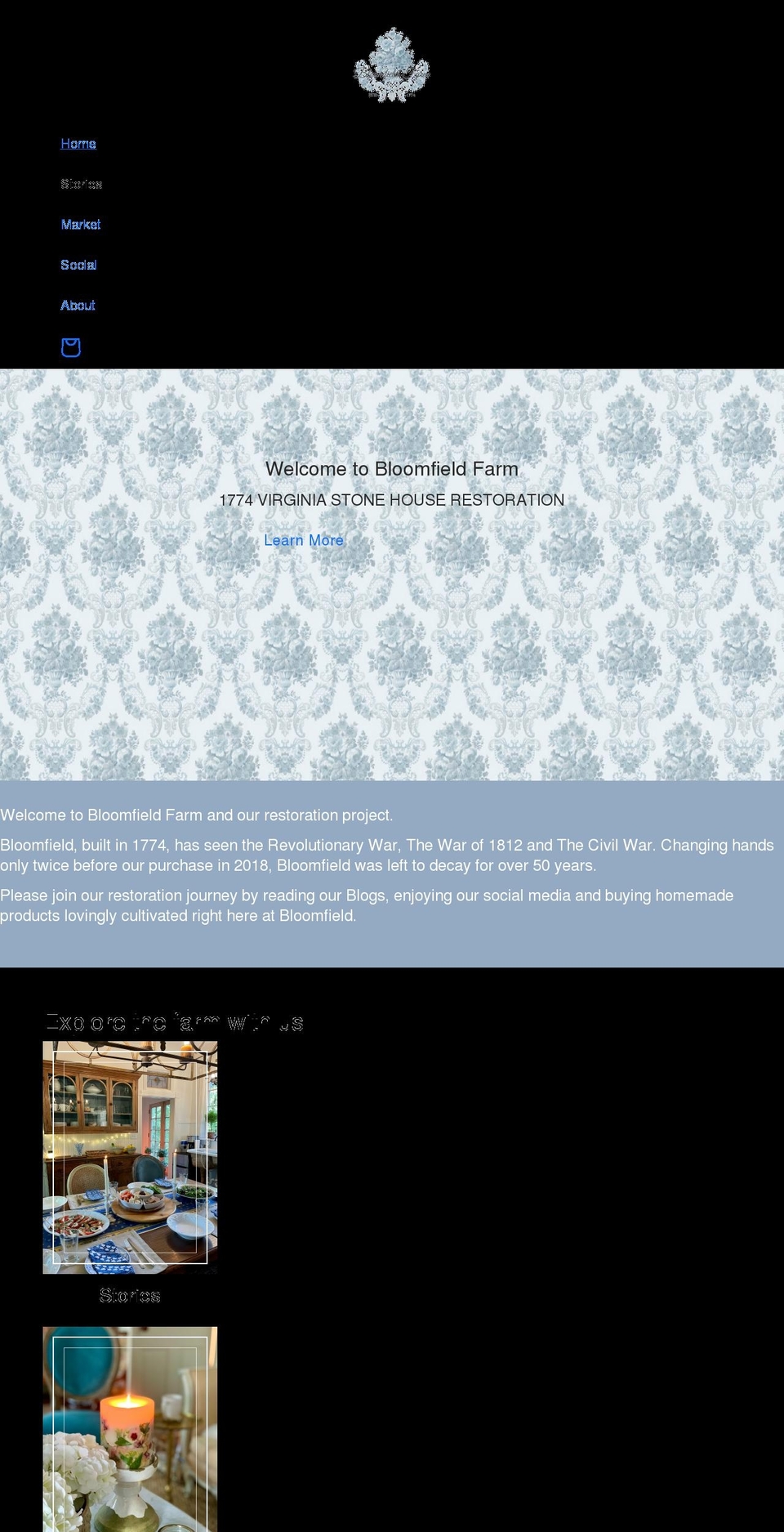 bloomfieldfarm.net shopify website screenshot