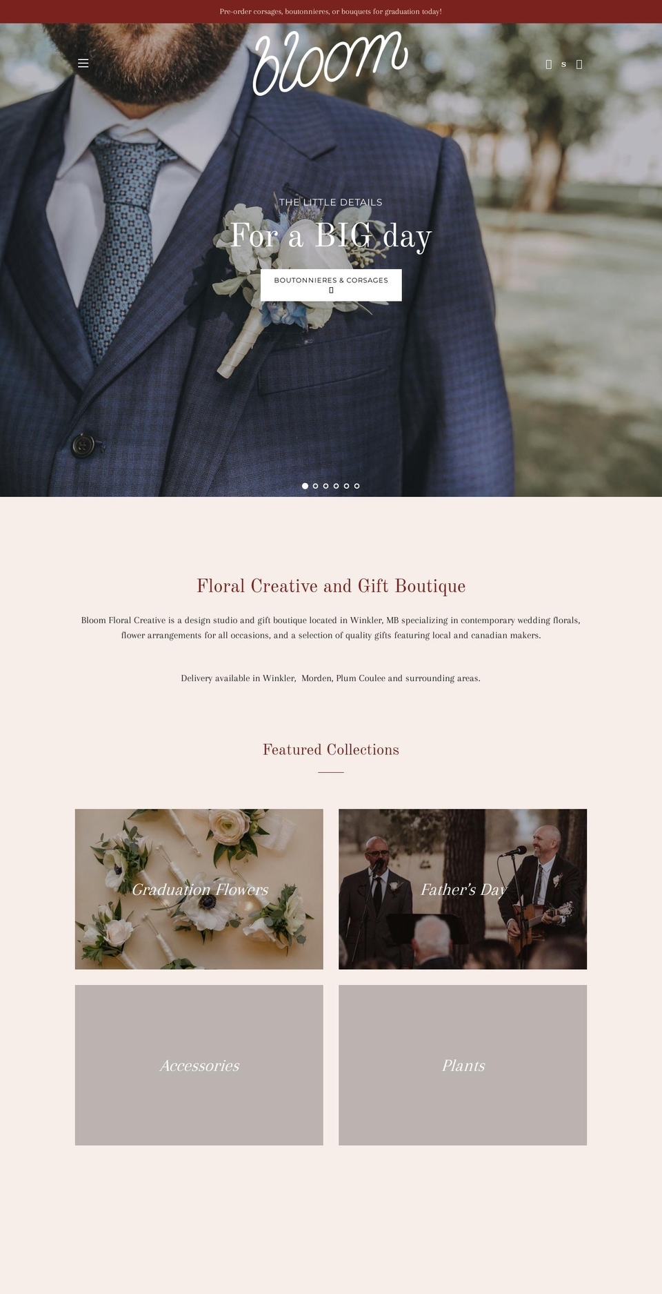 bloomfloral.ca shopify website screenshot