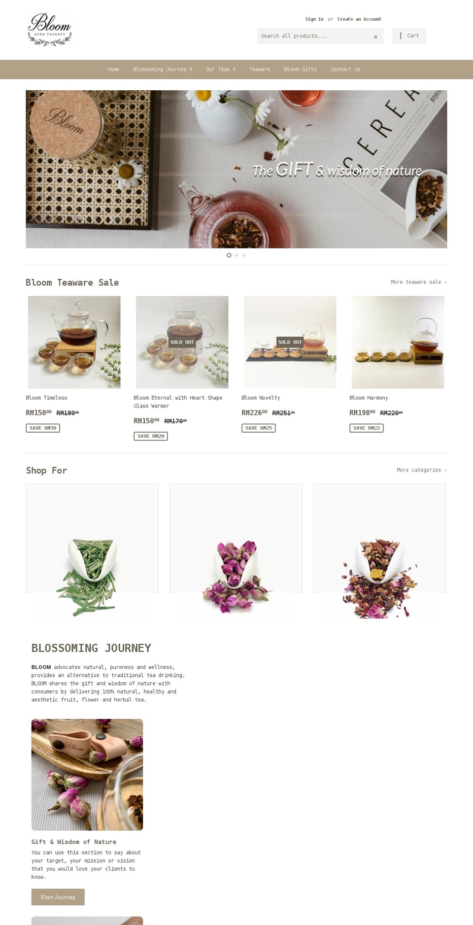 bloomherbtherapy.com shopify website screenshot