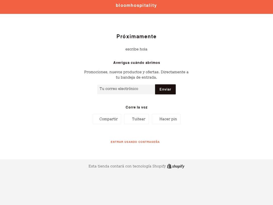 bloomhospitality.myshopify.com shopify website screenshot