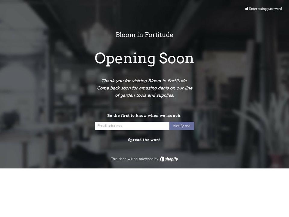 bloominfortitude.com — Shopify storefront screenshot