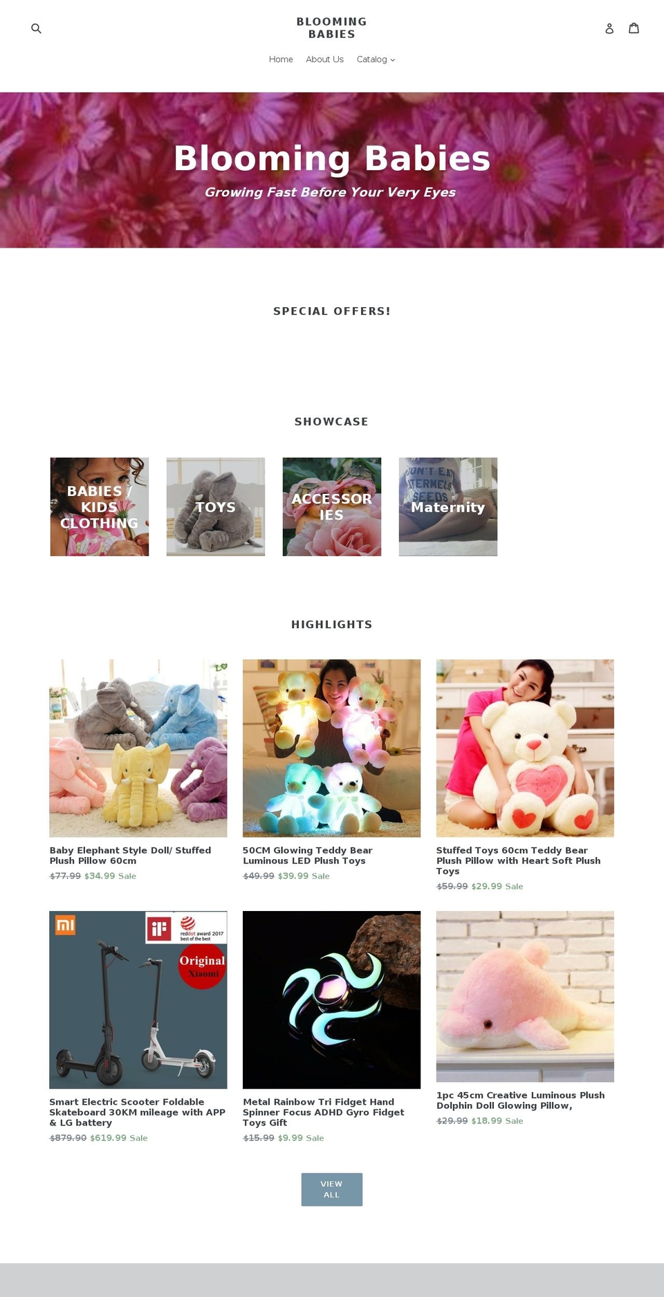 blooming-babies.net shopify website screenshot