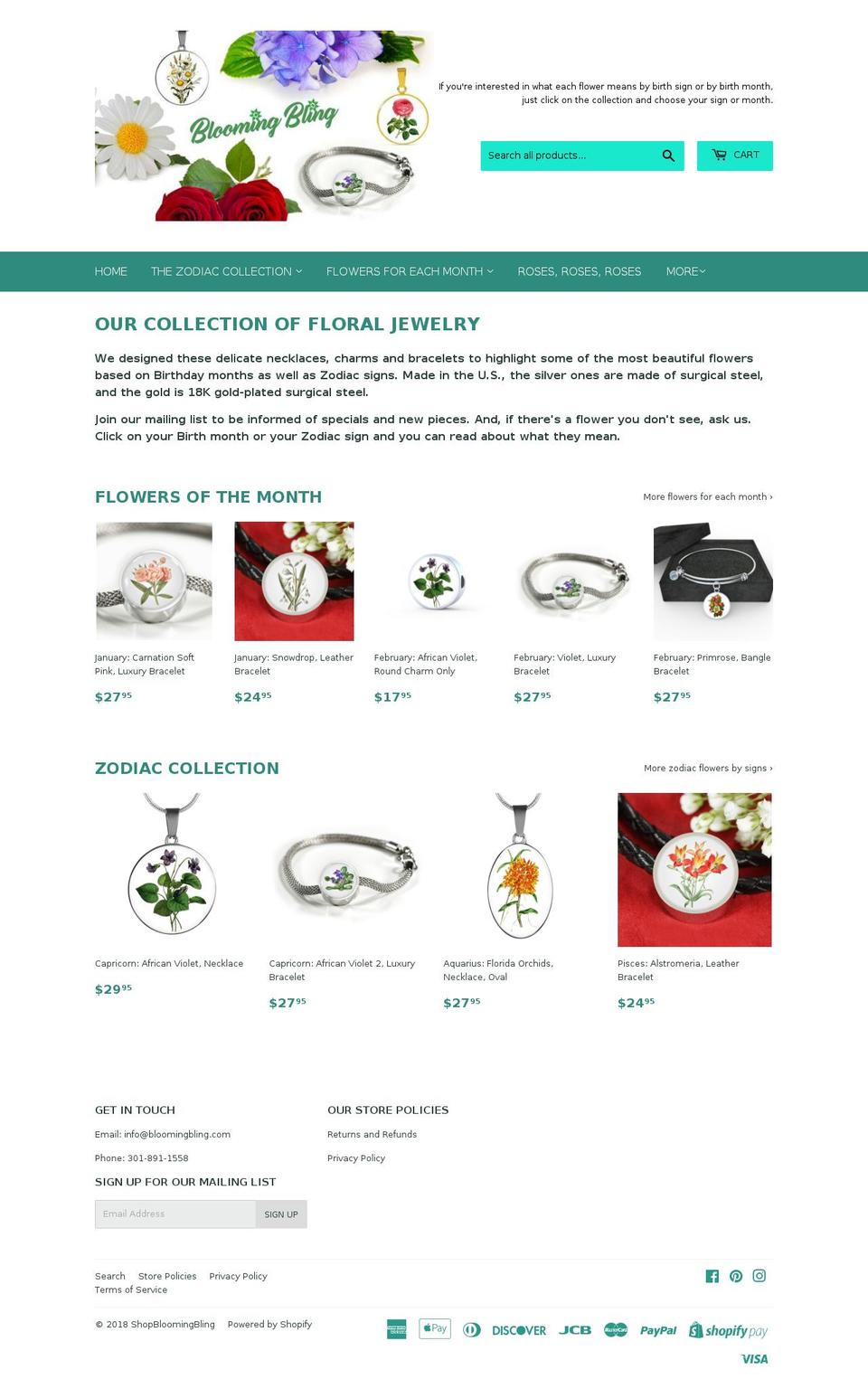 bloomingbling.com — Shopify storefront screenshot