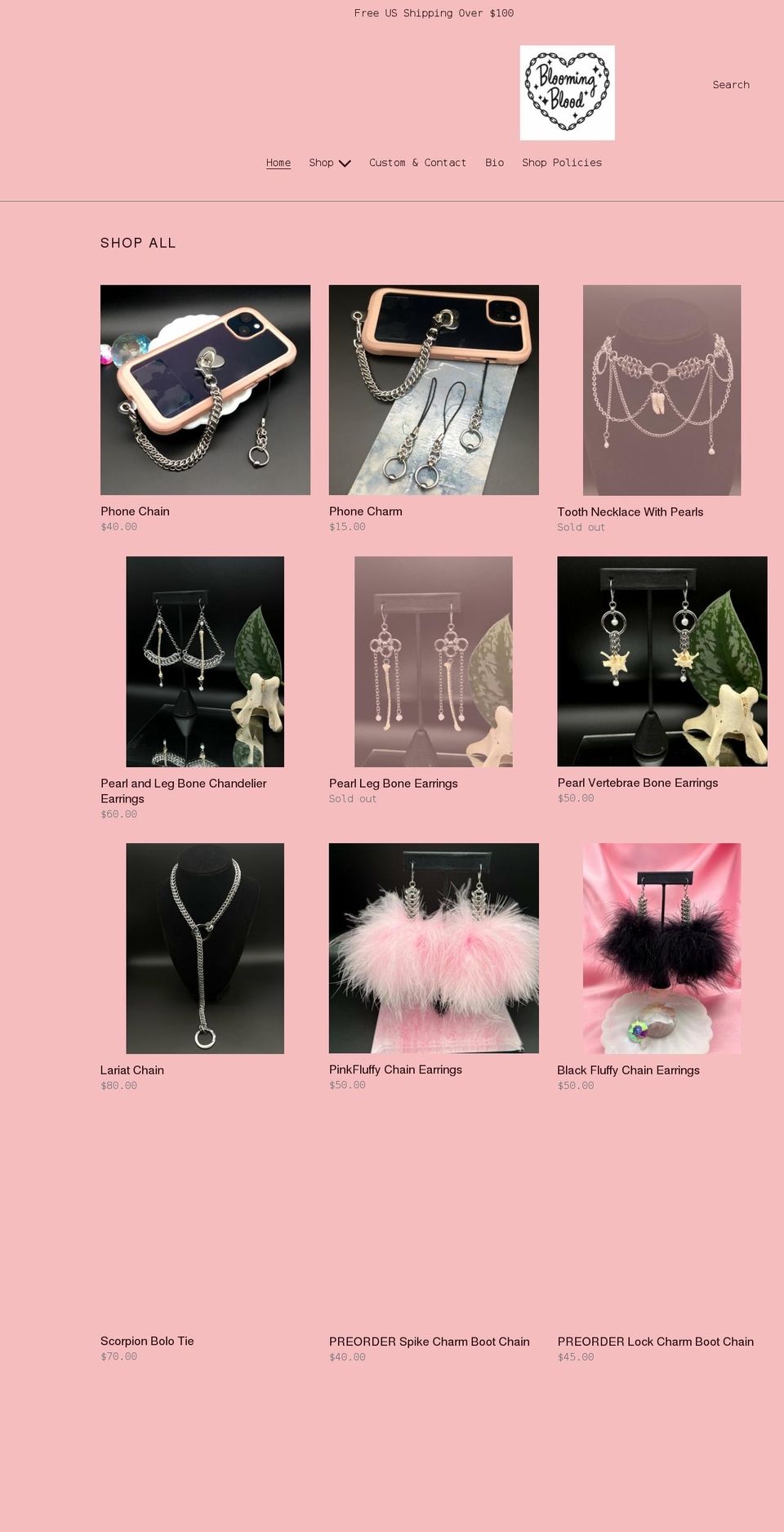 bloomingblood.com shopify website screenshot