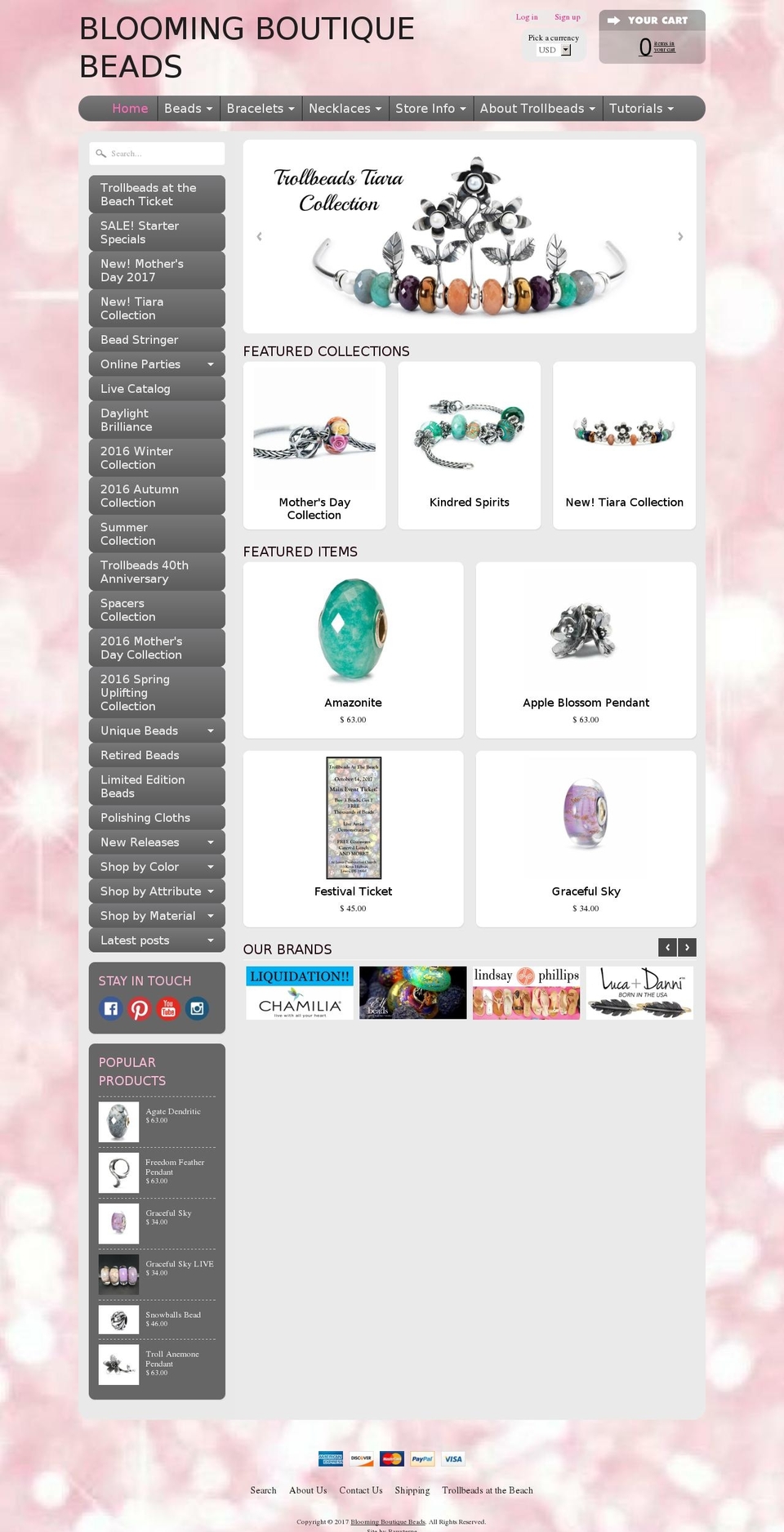 bloomingboutiquebeads.com shopify website screenshot