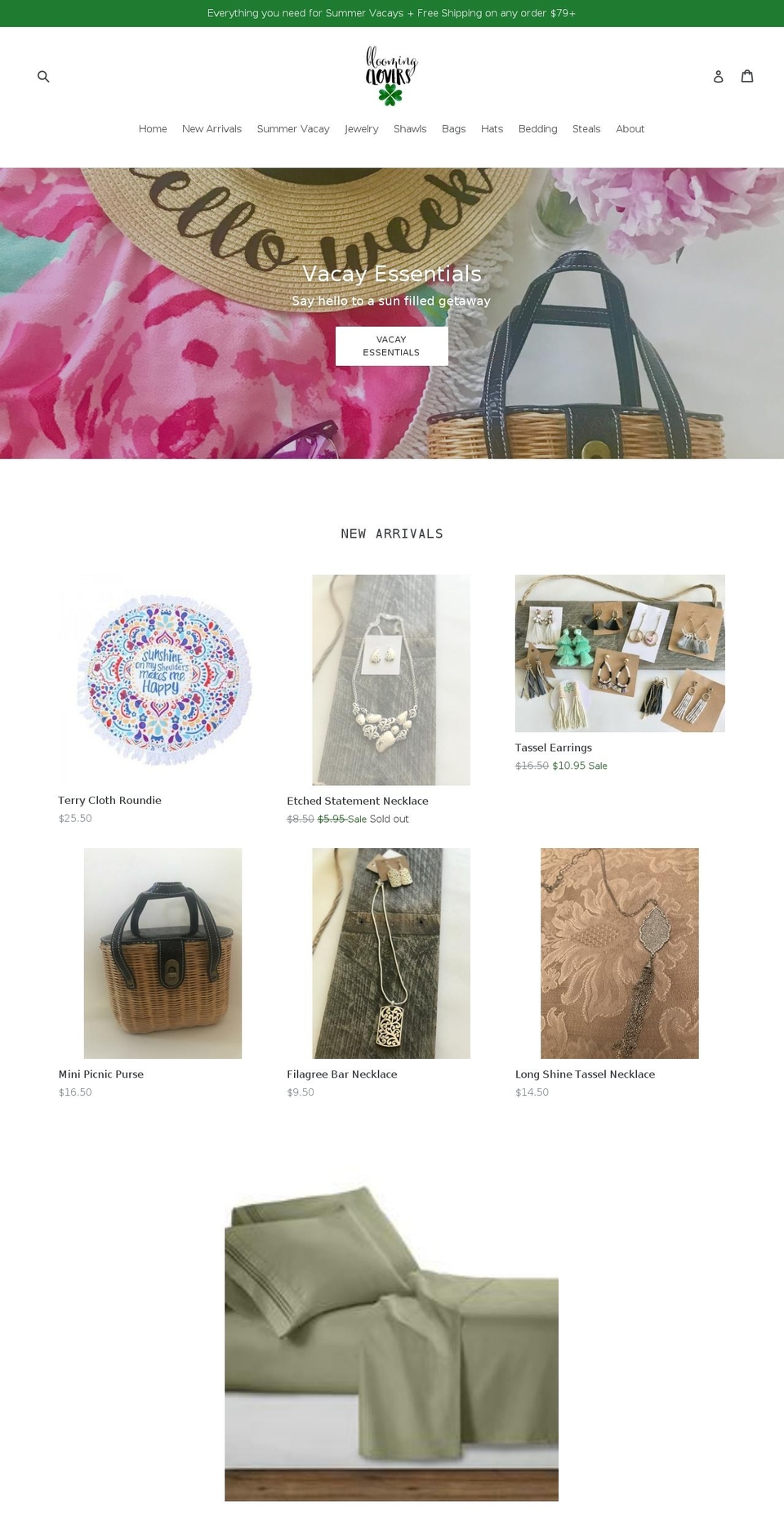 bloomingclovers.com — Shopify storefront screenshot