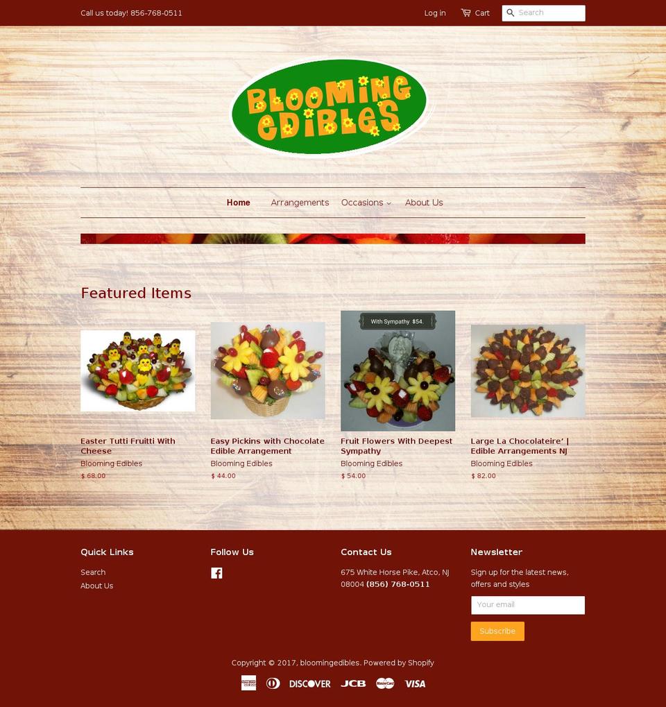 bloomingedibles.com shopify website screenshot